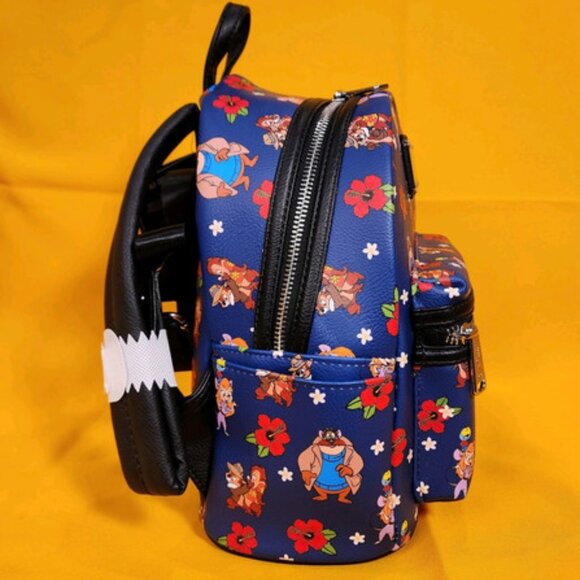 Loungefly Disney Rescue Rangers Character All Over Print Blue Mini Backpack NEW main image 6